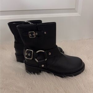 Universal Thread Black Leather Ankle Boots - NWT NO BOX